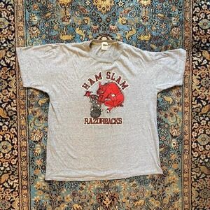Vintage 1980s Arkansas Razorbacks "Ham Slam" Basketball T shirt